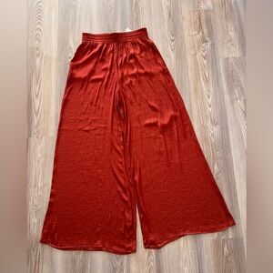 Meduim Zara New With Tag Rust Red/Brown Wide-Leg Pants